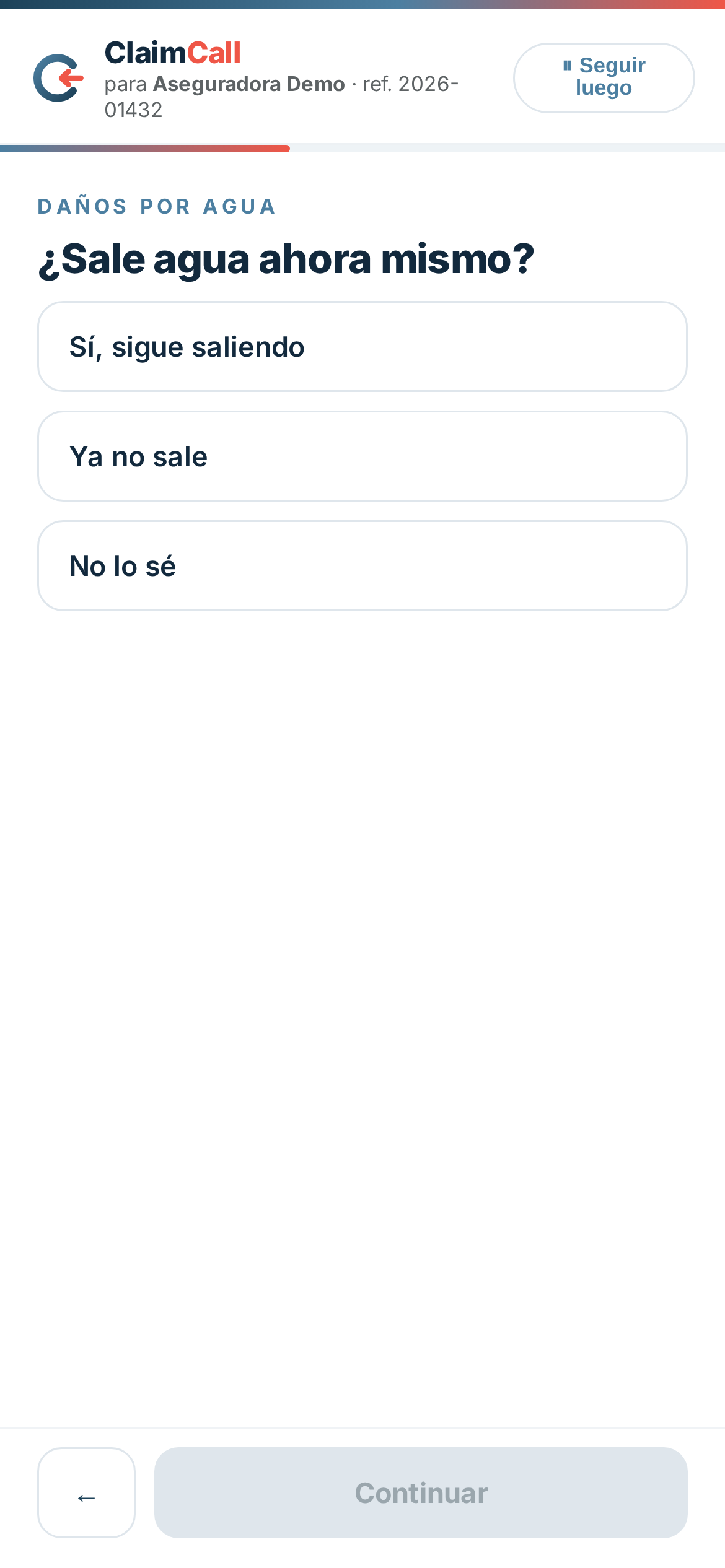 ClaimCall pregunta si sigue saliendo agua